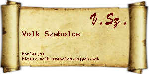 Volk Szabolcs névjegykártya